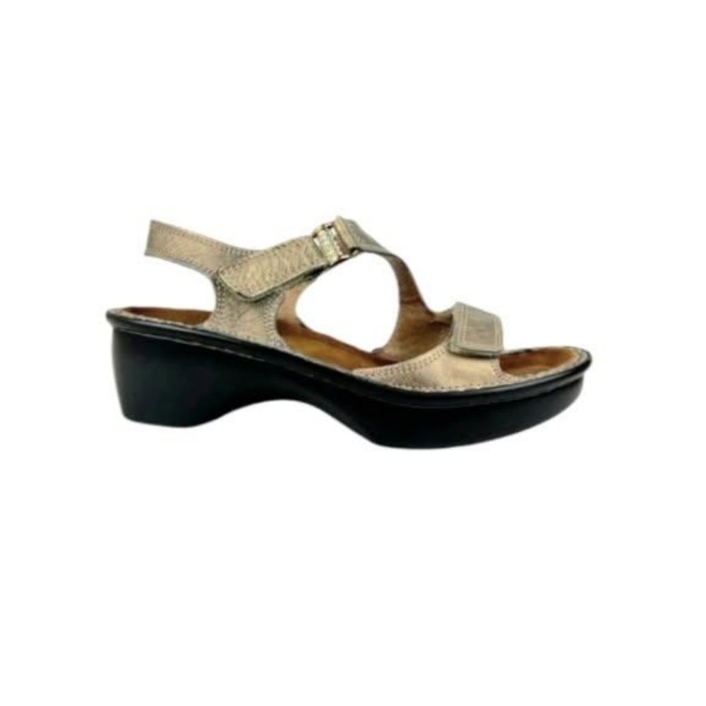 39 NAOT Faso Leather Metallic Metal Slingback Open Toe Sandal Shoe Women 8 8.5